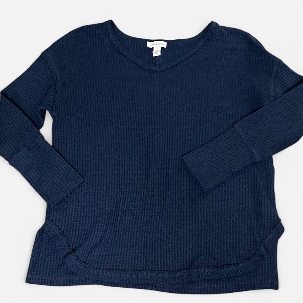 Vintage America navy blue ribbed sweatshirt size Large